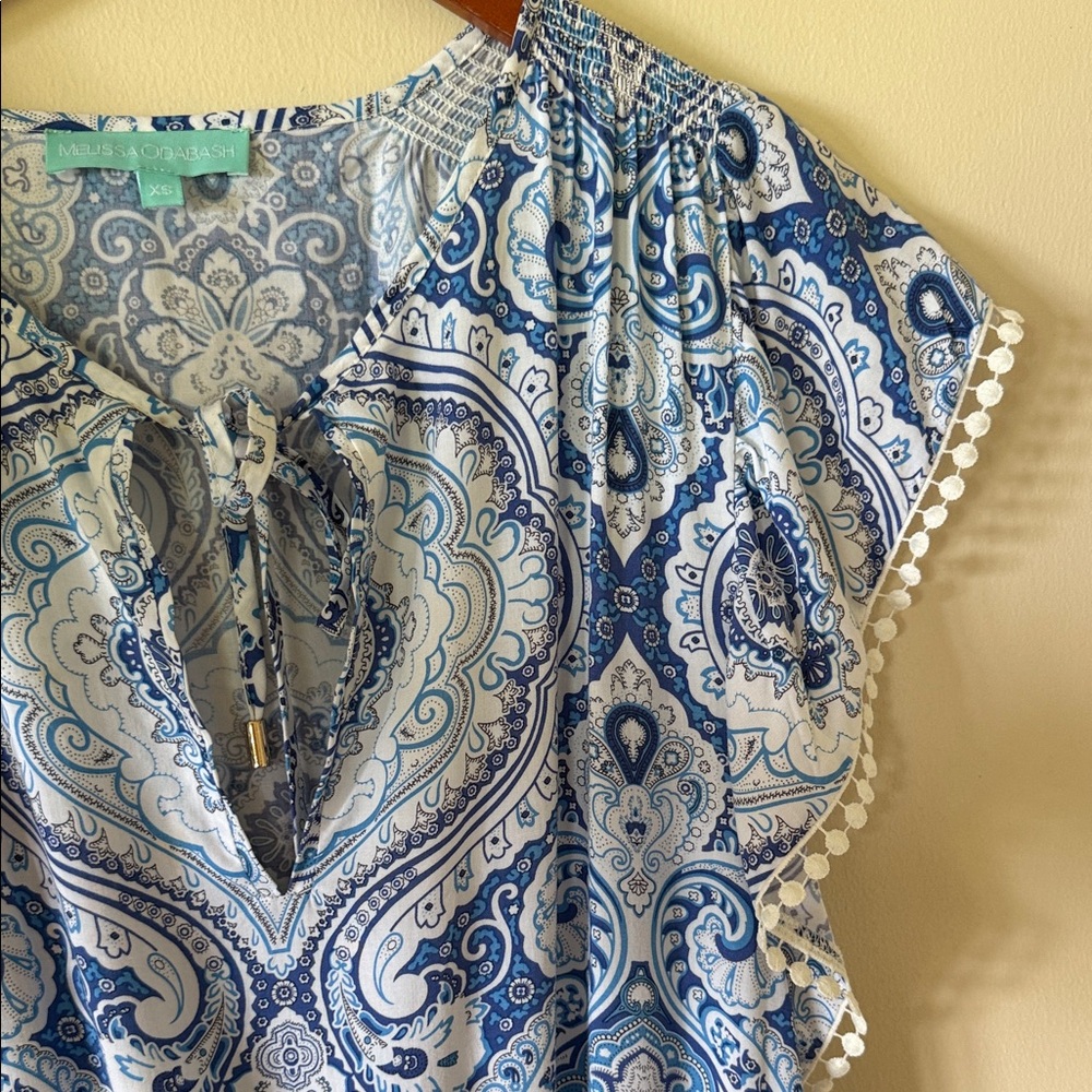 Melissa Odabash Keri Blue and White Paisley Dress - Picture 6 of 7